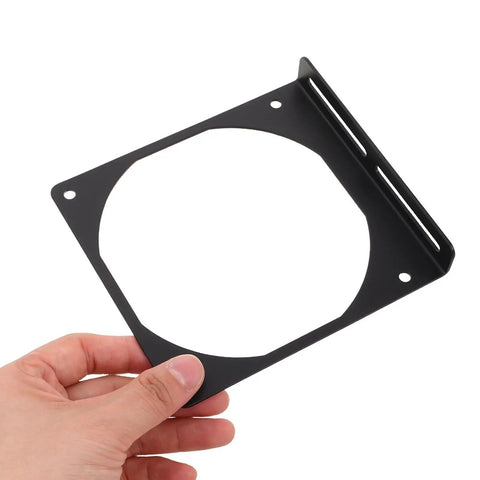 Two Pack Rock Solid Iron Computer Fan Bracket Set For 12cm PC Fans No Fuss Easy Install CPU Cooler Mount For PC Chassis Replaces Damaged Frames Boosts Airflow And Ensures Secure Mounting For Electronics Cooling, black iron bracket