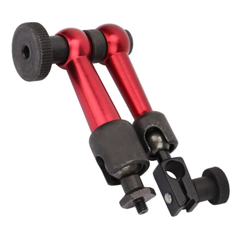 Adjustable Universal Magnetic Base For Digital Dial Test Indicator Holder Stand, red alloy, flexible joints, side view