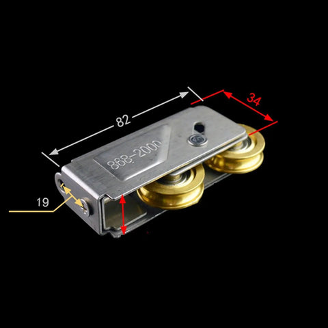 Top Tier Sliding Door Pulleys With Butter Smooth Double Wheel Track Rollers Heavy Duty Stainless Steel Hardware solid pulleys set