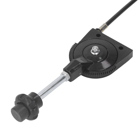 Side view of excavator throttle cable assembly with gear wheel, black housing, 2.5m for EX230.