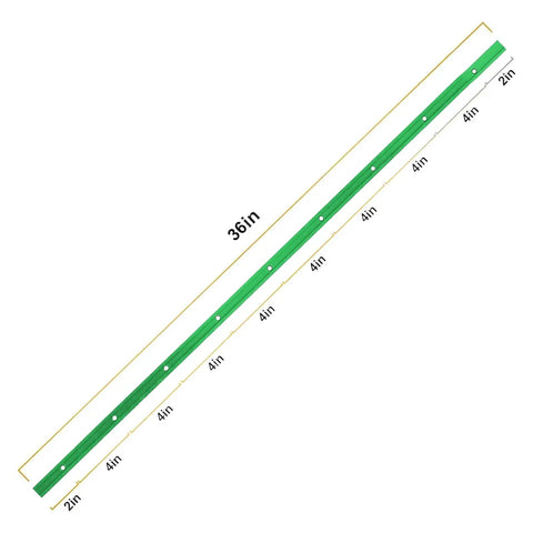 Heavy Duty Green T Tracks For Woodworking Workshop Benches Premium 6063 Aluminum Fence Rails 36 Inch with drill holes.