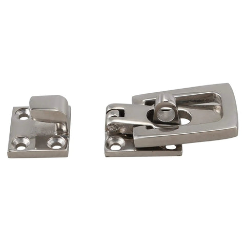 Premium Two Pack 316 Marine Grade Stainless Steel Boat Door Latch Catch And Anti Rattle Fastener Clamp designed to hold tight, 70mm size.