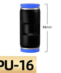 Plug And Play Pneumatic Fittings Plastic Connector Kit For Air And Water Hose Tubing Push In Straight Quick Connectors PU-16
