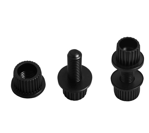 Black fasteners from Durable Nylon License Plate Screws Bolts Nuts Kit For Motorcycle And Bike Frame No Tools Needed Quick And Easy Install