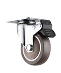Industrial Grade TPR Swivel Caster Wheels With Stem Base Heavy Duty Locking Brake showcasing a smooth gliding wheel for carts.