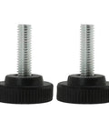 Keep Those Tables Rock Solid M8 X 25 Thread Adjustable Leveling Feet Heavy Duty Swivel Glides Black silver tone with threaded base.