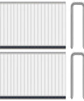 Fixin Your Shutters Now Score This Plantation Shutter Staple Repair Kit With 40 Pieces showing zinc staples and white slats for easy window repairs.