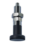 Built Like A Tank M20 Self Locking Spring Plunger With Fine Thread Stainless Steel Indexing Pin And No Nonsense Positioning Lock Knob, showing 90mm stainless steel construction.