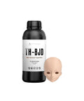 Tough As Nails Abs Like 3D Printer Resin Engineered For Bjd Dolls And Articulated Figures With Heavy Duty Wear Protection To Keep Joints Snug And Crisp In Cinnamon, 3D printer resin bottle with a doll head.