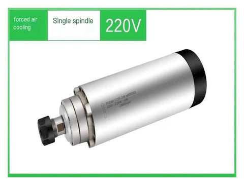 Rock Solid 2.2Kw Air Cooled Spindle Motor With ER20 Collet And Four Bearing Setup, single spindle design with air cooling.