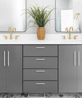 Bathroom with cabinet featuring 20 Pack Brushed Nickel Cabinet Handles 6-1/4 Inch Center To Center Stainless Steel Drawer Pulls Modern Design