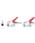 Two Pack Toggle Clamp Set Push Pull Quick Positioning Fixture For Small Space DIY Friendly Home Decor And Woodworking Iron And Plastic 6.6 By 4 Cm Holding Alignment Hand Tool, two clamps and mounting bolts