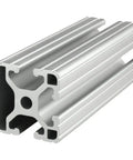 1.5 Inch Triple Slot Aluminum Extrusion, Clear Anodized T Slot Rail showing cross-section, Heavy Duty Modular Framing Profile, 89 Inch Long