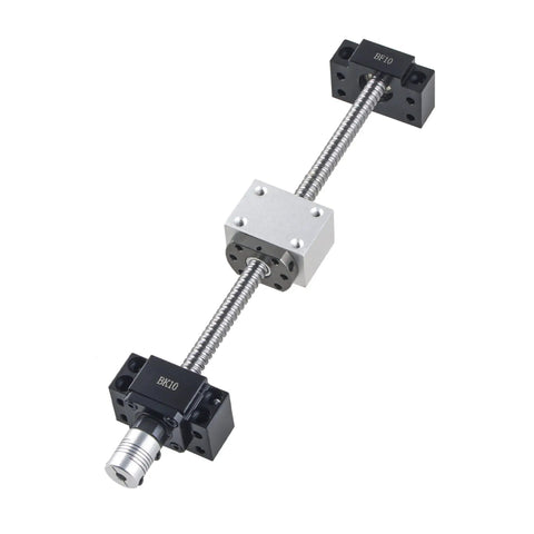 Pro Grade Linear Guide Rail SBR12 400MM Kit With Slick Anti Backlash Ballscrew Assembly, showcasing precision ballscrew and bearing blocks.