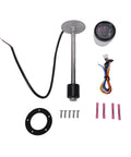 Slick Marine Fuel Level Sensor And Dashboard Gauge 240 To 33 Ohm With Rust Proof Stainless Sender, 152mm components, installation parts.