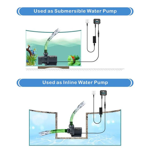 Diagram of 24V DC Water Pump With LCD Display Controller For Saltwater Aquarium Ultra Quiet Inline Or Submersible Return Pump 800 GPH