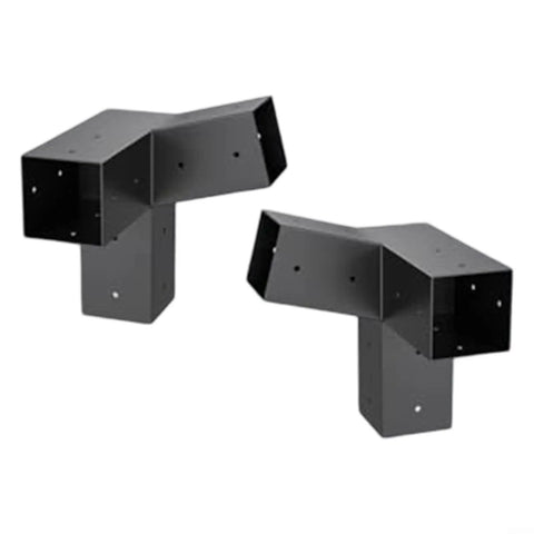 Slanted Roof Pergola Heavy Duty Bracket Kit With 3 Way And Single Direction Wall Mount Steel Black Brackets For Wood Posts Backyard Gazebo And Porch Left 15 Degree Right 15 Degree