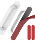 2 Pack 5.7 Inch Aluminum Alloy Adhesive Cabinet Handles No Drill Peel And Stick For Closet Drawers And Fridge Doors With Strong Double Sided Tape