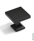 Black Square Cabinet Knobs 20 Pack 1.1 Inch Zinc Alloy Dresser And Kitchen Cabinet Hardware Heavy Duty Durable Flat Black Finish Easy Mount