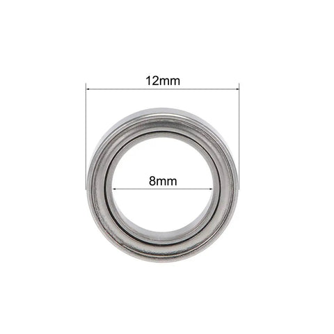 Double Shielded Deep Groove Ball Bearings 8mm Inner Diameter 12mm Outer Diameter 3.5mm Thickness showing size and design details.