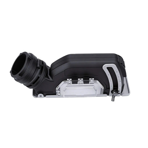 Heavy Duty Cordless Angle Grinder Kit Pumping Out Hella Smooth Cuts And Beast Mode Brushless Power attachment side view with adjustable settings.