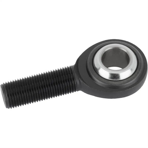 Kickass Heavy Duty Chromoly Heim Joint Rod End, 5/8-18 Left Hand Male Threads, durable black steel bearing for steering components.