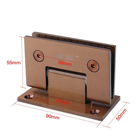 Hella Sturdy 90 Degree Wall To Glass Cabinet Hinges Replacement For Showers Closets Built Tough 304 Stainless Steel Rose Gold Kit close-up view.