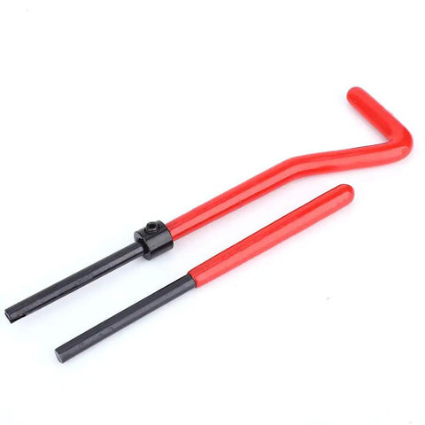 Red wrench tools from 30-Piece Heavy-Duty Thread Repair Kit For Aluminum And Soft Metals With Stainless Steel M6x1 Threaded Inserts
