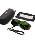 Heavy Duty Ipl Safety Glasses With Broad Spectrum Protection For Hair Removal And Beauty Therapy Lock In Zero Stress Eye Coverage For 200 To 2000 Nm Uv Rays And Blue Light Filters with case and cleaning cloth.