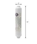 Hassle Free Inline Carbon Water Filter For Fridge Ice Makers 10 By 2 Inch Housing For Crisp Fresh Water, NSF certified.