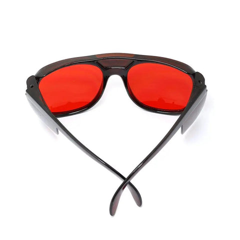 Top Shelf Laser Goggles For 532nm Green Diode Lasers With Heavy Duty Clear Lenses And Slick Carry Case Built Tough For Workshop Use. Red tinted lenses.