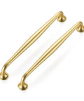 Top Tier Brushed Gold Cabinet Handles And Solid Metal Pulls For Kitchen Drawers 7 1 2 Inches Center To Center 10 Pack angled view