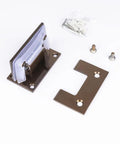 Hella Sturdy 90 Degree Wall To Glass Cabinet Hinges Replacement For Showers Closets Built Tough 304 Stainless Steel Rose Gold Bracket Kit 2 Pack with screws.
