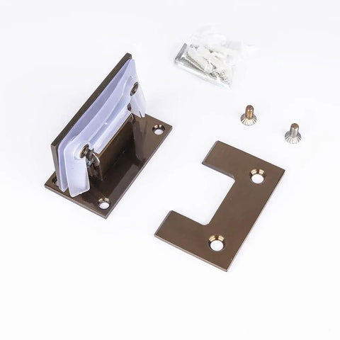 Hella Sturdy 90 Degree Wall To Glass Cabinet Hinges Replacement For Showers Closets Built Tough 304 Stainless Steel Rose Gold Bracket Kit 2 Pack with screws.