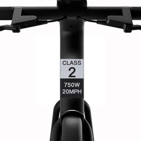 8 Pack E Bike Class 2 Identification Sticker Set For 750W 20MPH Rating Waterproof Vinyl Decals For Electric Bicycle Frame