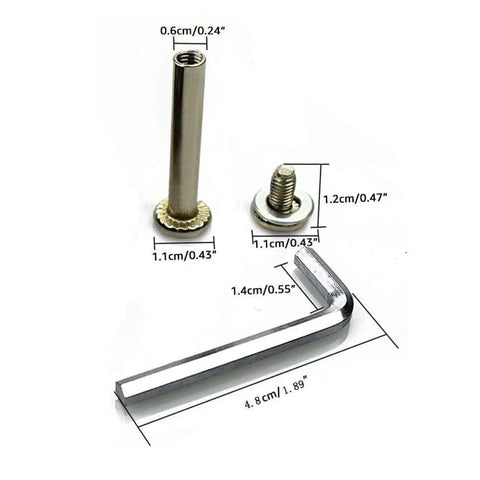6mm Inline Skate Shaft Hex Socket Screws Replacement Kit With 50mm Axles And Installation Tools includes screw, axle, and wrench.