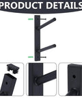 Heavy Duty Four Tier Skateboard Wall Mount Rack Adjustable Ski And Snowboard Holder displaying metal frame with adjustable arms.