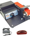 Pro Level Micro Belt Sander And Polisher No Hassle Stepless Speed Control Tough Metal Body High RPM Motor and adjustable accessories.