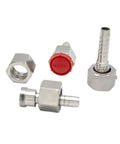 304 Stainless Steel Imperial C Fittings Flat Crimp Hose Fittings With Female Thread For Oil Hose Thirty Eight Inch To One Point Five Inch C Degree 29611 Heavy Duty Industrial Grade, M20x1.5 fitting set
