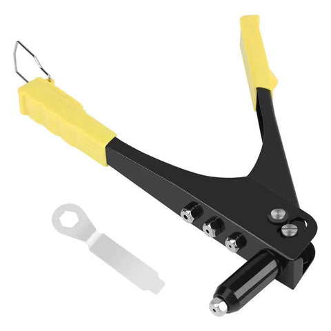 Lightweight Manual Riveter Kit With Blind Rivet Tool For Gutter Repair, HVAC, Auto Trim And Sheet Metal Fastening, 4 heads