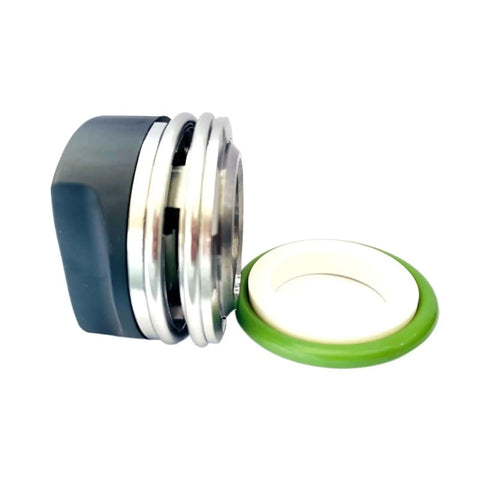 Heavy Duty Mechanical Shaft Seals For Industrial Pumps Plug And Play Drop In Replacement Stainless Steel Construction showing seal components with a green and white ring.