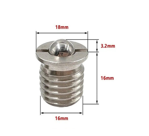 5 Pack Premium Stainless Steel Flanged Spring Ball Plungers Press Fit Bead Lock Screws M16 Threaded Hardware with dimensions 18mm x 16mm