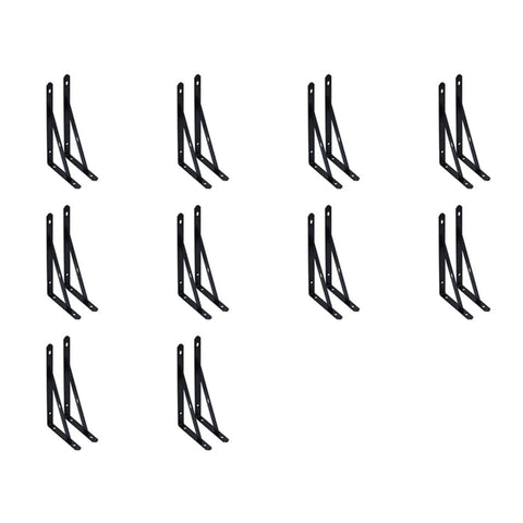 Triangular Iron Shelf Brackets 10 Pack For Home Repair And Cabinet Corner Support Board Connection Brace Mounting Hardware