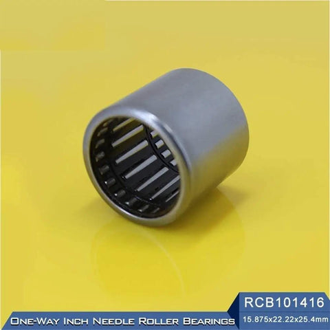 RCB101416 One Way Drawn Cup Needle Roller Bearing Heavy Duty Cam Clutch Overrunning Backstop Assembly showing stainless steel body.