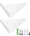 Built Tough Hidden Shelf Brackets For Floating Walls, Heavy Duty Triangle Support That Holds Up Like Champs, rust proof white steel plate with smooth finish.