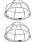 Rock Solid Iron Smoke Detector Guard With Slick Silver Mesh Anti Tamper Fire Safety Shield And Sprinkler Protection Cage Easy Install Ceiling 2 Pack Set, two durable silver mesh cages.
