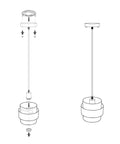 Assembly diagram of Matte Black Pendant Lights For Kitchen Island 7 Inch Adjustable Mini Glass Hanging Lights Decorative Lighting Fixture