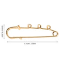 Must Have Set Of Twenty Super Tough Golden Loop Safety Pins To Quick Fix Denim And Anchor Heavy Skirts While Halting Embarrassing Wardrobe Malfunctions Daily, 5.1cm gold safety pin.