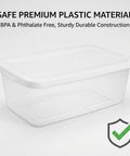 10 Pack Heavy Duty Six Quart Clear Plastic Stackable Storage Bins Featuring Slick Snap On Lids in transparent design.