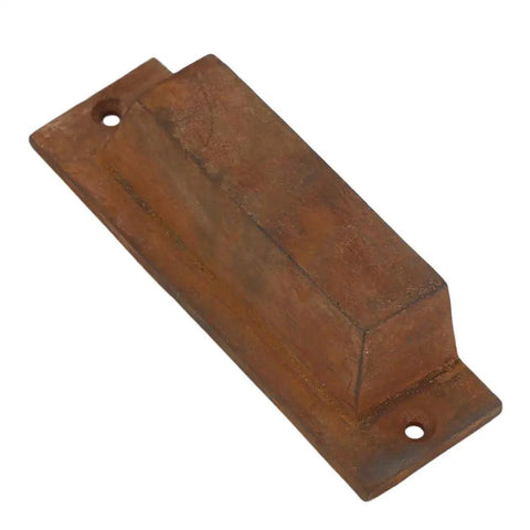 Badass Vintage Cast Iron Cup Drawer Pulls With Rugged Rustic Patina, Solid Heavy Duty Cabinet Hardware Handles Dang Good For Kitchen Pantries And Furniture, Set Of Ten - close-up view of a pull